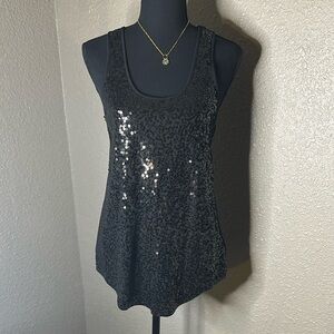 EXPRESS Dreamweight Cotton Tank Top with Sequin Detail‎